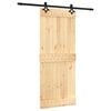 vidaXL Porte coulissante Naturel et noir 85 x 210 cm
