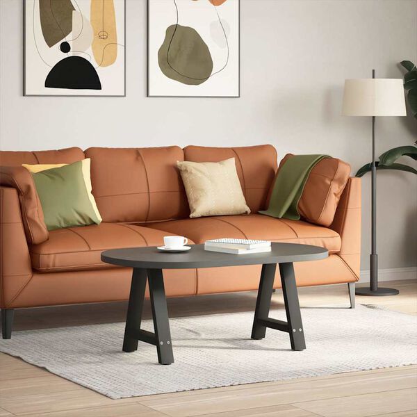 vidaXL Pieds de table basse en forme de A, 2 pièces, noir, 50 x (42-43) cm, acier