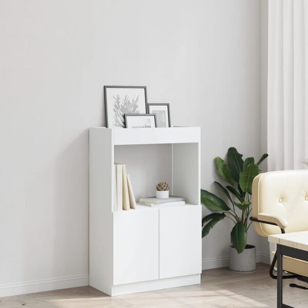 vidaXL Buffet haut blanc 63x33x100 cm bois d'ing&eacute;nierie