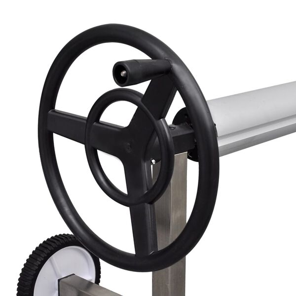 vidaXL Enrouleur de bâche de piscine avec base en acier inoxydable