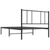 vidaXL Cadre de lit m&eacute;tal sans matelas avec t&ecirc;te de lit noir 100x200cm