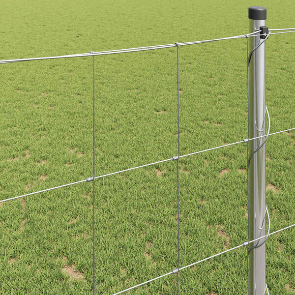 vidaXL Cl&ocirc;ture de prairie Argent&eacute; 50 x 1,2 m Acier galvanis&eacute;