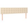 vidaXL Sommier &agrave; lattes de lit avec matelas cr&egrave;me 120x190 cm tissu