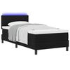 vidaXL Lit &agrave; ressorts avec matelas avec LED Noir 90 x 190 cm tissu