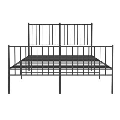 vidaXL Cadre de lit métal sans matelas avec pied de lit noir 140x200cm