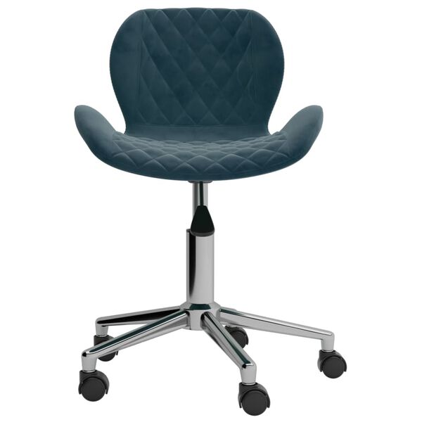 vidaXL Chaise pivotante de salle &agrave; manger Bleu Velours