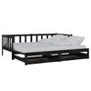 vidaXL Lit coulissant 2x(90x200) cm Noir Bois de pin massif