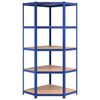vidaXL &Eacute;tag&egrave;res &agrave; 5 niveaux 2pcs Bleu Acier et bois d'ing&eacute;nierie