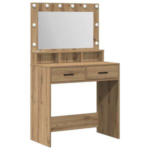 vidaXL Table de Toilette Ch&ecirc;ne artisanal 79 x 41 x 135 cm