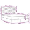VidaXL Cadre de lit ottoman avec matelas bleu 140x190 cm tissu