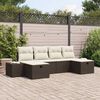 vidaXL Ensemble de canap&eacute; de jardin 6 pcs Marron polyrotin