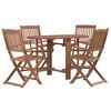 vidaXL Ensemble &agrave; manger d'ext&eacute;rieur pliable 5pcs Bois d'acacia solide