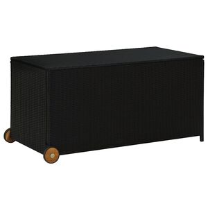 vidaXL Bo&icirc;te de rangement de jardin noir 120x65x61 cm r&eacute;sine tress&eacute;e
