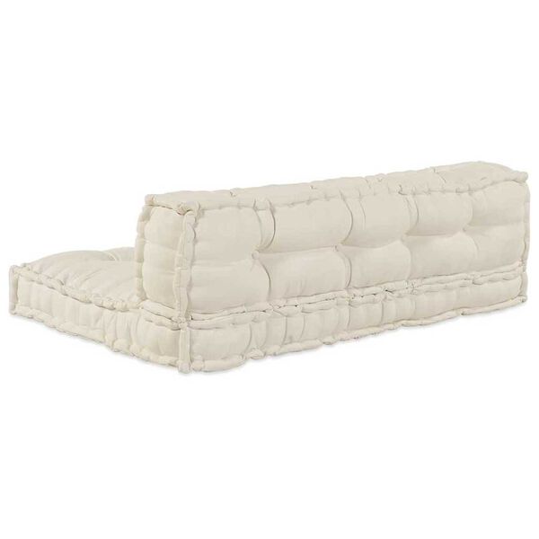 vidaXL Canap&eacute; modulaire 2 pcs Cr&egrave;me 120 x 80 x 38 cm tissu