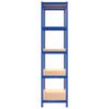 vidaXL &Eacute;tag&egrave;res &agrave; 5 niveaux 3 pcs Bleu Acier et bois d'ing&eacute;nierie