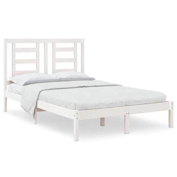 vidaXL Cadre de lit sans matelas blanc 120x200 cm bois de pin massif