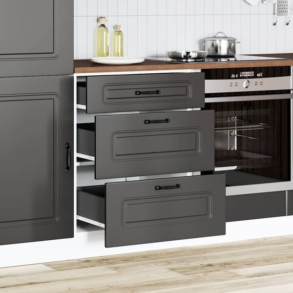 vidaXL Meuble bas de cuisine &laquo; Kalmar &raquo; Bois d'ing&eacute;nierie noir