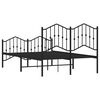 vidaXL Cadre de lit m&eacute;tal sans matelas avec pied de lit noir 120x200cm