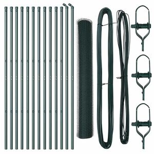 vidaXL Fixation au sol hexagonale 25 x 1,4 m Acier recouvert de PVC