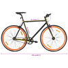 vidaXL V&eacute;lo &agrave; pignon fixe noir et orange 700c 51 cm