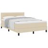 vidaXL Lit &agrave; ressorts avec coussin Cr&egrave;me 140 x 190 cm tissu