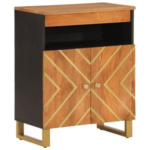 vidaXL Armoire lat&eacute;rale marron et noir 60x33,5x75 cm bois de manguier