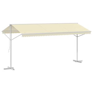 vidaXL Auvent sur pied 500 x 300 cm Cr&egrave;me