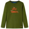 T-shirt enfants &agrave; manches longues kaki fonc&eacute; 128