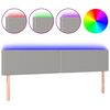vidaXL T&ecirc;te de lit &agrave; LED Gris clair 160x5x78/88 cm Tissu