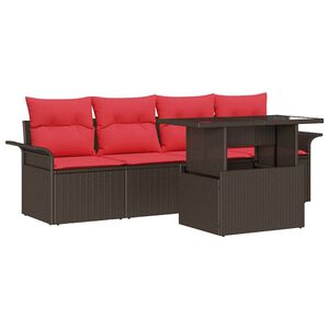 vidaXL Ensemble de canap&eacute; de jardin 5 pc Marron