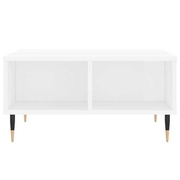 vidaXL Table basse blanc brillant 60x60x30 cm bois d'ing&eacute;nierie
