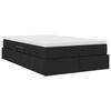 vidaXL Lit avec rangement et matelas Noir 120 x 200 cm Polyester