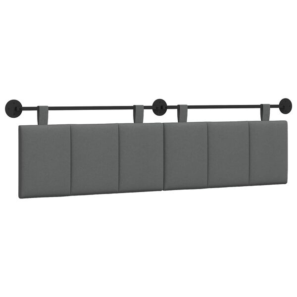 vidaXL T&ecirc;te de lit suspendue Ray&eacute; Gris fonc&eacute; 170 x 55 x 5 cm tissu