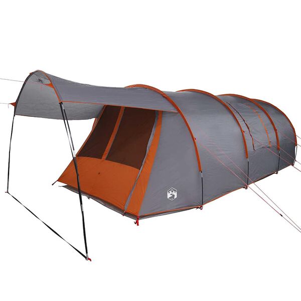 vidaXL Tente tunnel avec toit Gris et orange 740 x 370 x 220 cm