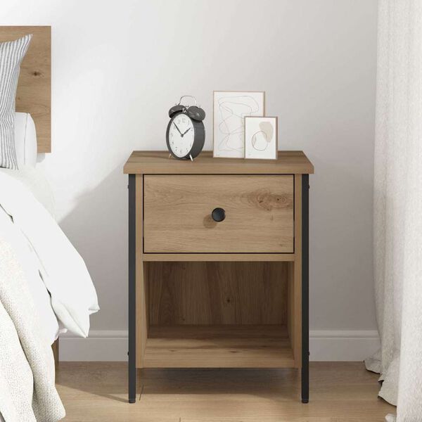 vidaXL Cabinet de chevet avec tiroir Ch&ecirc;ne artisanal 40 x 42 x 50 cm