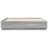 vidaXL Cadre de lit avec LED sans matelas sonoma gris 200x200 cm
