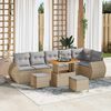 vidaXL Ensemble de canap&eacute; de jardin 9 pcs beige et gris clair