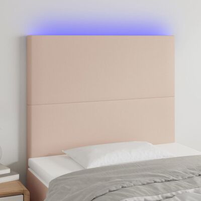 vidaXL Tête de lit à LED Cappuccino 90x5x118/128 cm Similicuir