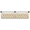 vidaXL T&ecirc;te de lit suspendue Montage mural Cr&egrave;me 210 x 55 x 7 cm tissu