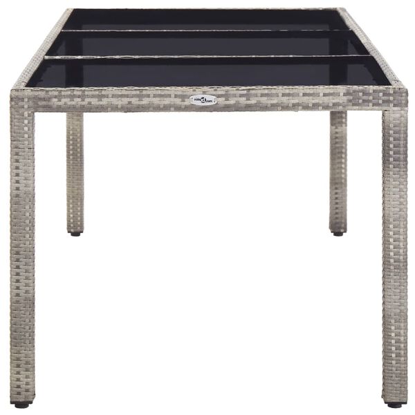vidaXL Table de jardin Gris 190x90x75 cm R&eacute;sine tress&eacute;e