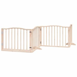 vidaXL Barri&egrave;re pour chiens avec porte 4 panneaux bois de peuplier