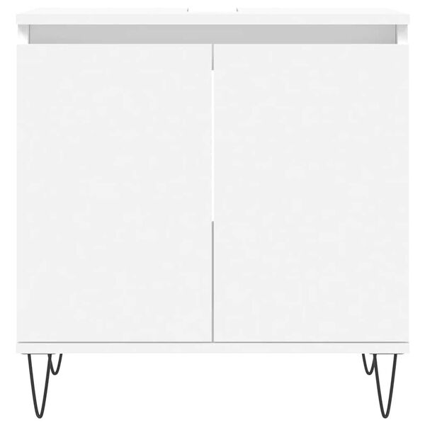 vidaXL Armoire de salle de bain blanc 58x33x60 cm bois d'ing&eacute;nierie
