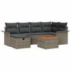 vidaXL Ensemble de canap&eacute; de jardin 7 pc Gris polyrotin