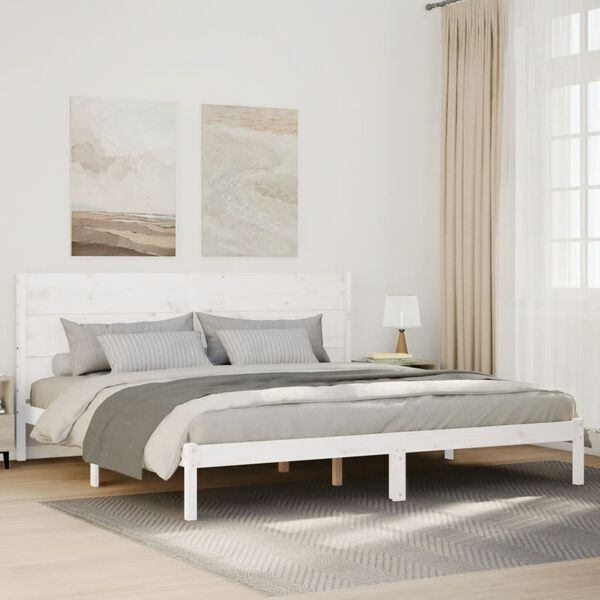 vidaXL Cadre de lit extra long sans matelas 200x210 cm bois massif