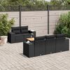 vidaXL Salon de jardin 6 pcs avec coussins noir r&eacute;sine tress&eacute;e