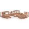 vidaXL Salon de jardin 10 pcs marron miel bois de pin massif
