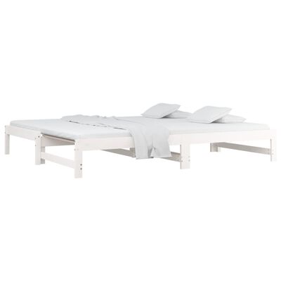 vidaXL Lit coulissant sans matelas blanc 2x(90x190) cm