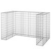 vidaXL Mur en gabion pour poubelles Acier galvanis&eacute; 180x100x110 cm