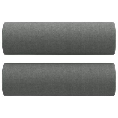 vidaXL Canapé 3 places avec oreillers gris foncé 180 cm tissu