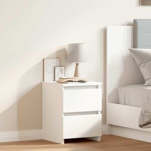 vidaXL Table de chevet Blanc 30 x 30 x 40 cm Bois d'ing&eacute;nierie
